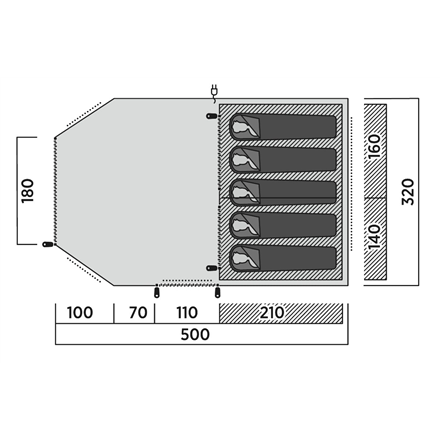 Easy Camp Family tent | Hamra 5 | 5 person(s) | Blue