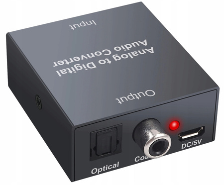 KONWERTER CINCH 2xRCA NA TOSLINK ANALOG/CYFROWY