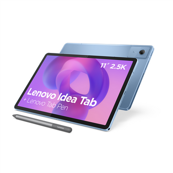 Lenovo Tab (without power adapter) | Idea Tab | 11 " | Polar Blue | IPS | 2560 x 1600 pixels | MediaTek | Dimensity 6300 | 8 GB | Soldered LPDDR4x | 128 GB | 5G | Wi-Fi | Front camera | 5 MP | Rear camera | 8 MP | Bluetooth | 5.2 | Android | 15 (OS upgrad