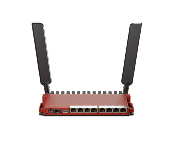 MikroTik Router L009UiGS-2HaxD-IN 802.11ax 10/100/1000 Mbit/s Ethernet LAN (RJ-45) ports 8 Mesh Support No MU-MiMO No No mobile broadband Antenna type External 1x USB 3.0 type A