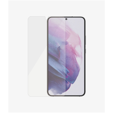 PanzerGlass Samsung Galaxy S22 Tempered glass Transparent Screen Protector Case friendly. Compatible with ultrasonic fingerprint sensor. 100 % touch sensitivity. Antibacterial (ISO 22196 certified & JIS 22810 approved)