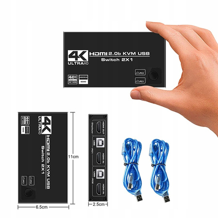 Przełącznik KVM HDMI 2.0 USB Switch 4K/60Hz 3xUSB