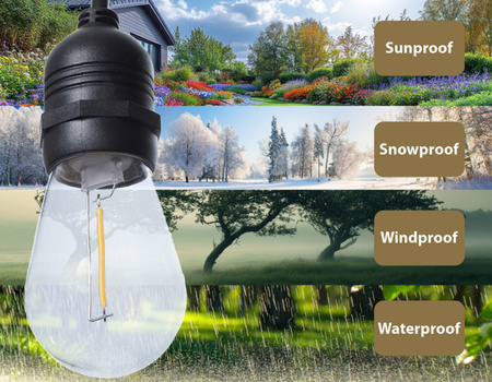 Żarówka LED E27 1W 2700K akcentowa plastik do girland ART 10pack