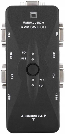 Przełącznik KVM VGA 4x1  3xUSB HUB BOX