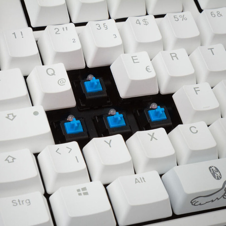 Ducky One 2 White Edition PBT Gaming Tastatur, MX-Blue, weiße LED - weiß