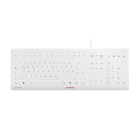 Cherry Keyboard STREAM PROTECT [DE] white grey +++ mit hochwertiger Schutzmembran