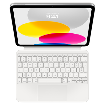 Apple Magic Keyboard Folio for iPad (10th generation) Compact Keyboard Wireless Comfortable typing experience with a scissor mechanism with 1mm travel. Large click-anywhere trackpad supports Multi‑Touch gestures and the cursor in iPadOS. 14-key functi