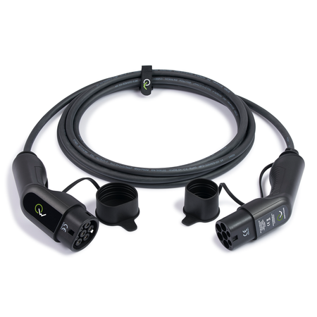 Green Wallbox EV Cable Type 2 22kW 10 Meters Soft Bag