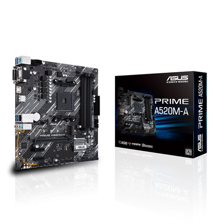 ASUS Prime A520M-A II/CSM, AMD A520 Mainboard, Sockel Socket AM4, DDR4