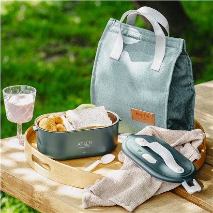 Adler | Electric lunch box with thermal bag | AD 4522 | 0.8 L | Plastic/Stainless steel | Green | Lid included