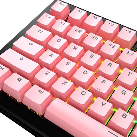   Glorious GPBT Basics Keycaps, układ ANSI (USA), PBT, Doubleshot – przyciski różowe 