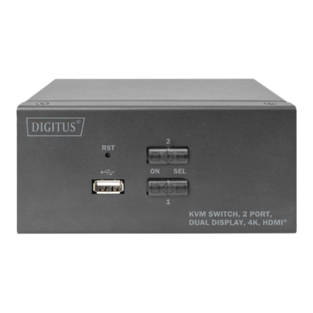 Digitus KVM Switch, 2 Port, Dual Display, 4K, HDMI | DS-12860