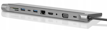 ADAPTER HUB USB-C HDMI VGA SD 3xUSB MACBOOK 11w1