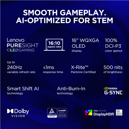 Lenovo Legion 7 16IAX10 | Glacier White | 16 " | OLED | WQXGA | 2560 x 1600 pixels | Intel Core Ultra 9 | 275HX | 32 GB | CSODIMM DDR5 | Solid-state drive capacity 2000 GB | NVIDIA GeForce RTX 5070 | GDDR7 | 8 GB | Windows 11 Home | 802.11be | Bluetooth v