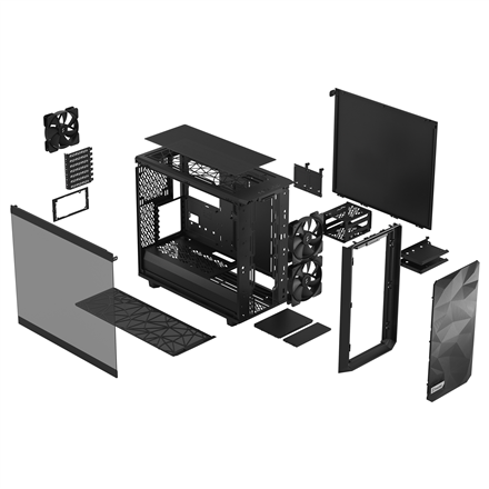 Fractal Design Meshify 2 Lite TG Light Tint Side window Black E-ATX Power supply included No