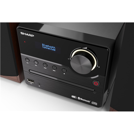 Sharp Hi-Fi Micro System XL-B517D(BR) USB port Wireless connection Brown AUX in FM radio CD player Bluetooth