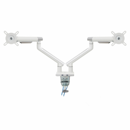 UCHWYT BIURKOWY GAZOWY DO 2 MONITORÓW LED/LCD 17-32" L-20GD ART 2-9kg 2xUSB 3.0 PREMIUM ALU