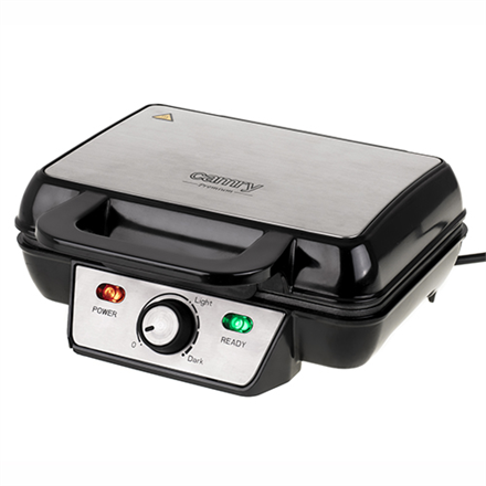 Camry Waffle Maker CR 3046 1600 W Number of pastry 2 Belgium Black/Stainless Steel