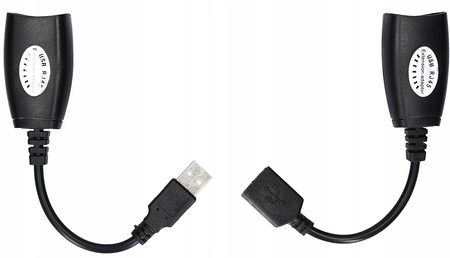 PRZEDŁUŻACZ USB MYSZKI EXTENDER RJ45 PO LAN 60M 5e