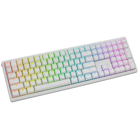 Klawiatura do gier bezprzewodowa Ducky Zero 6108 Pure White - MX2A Brown (US) 