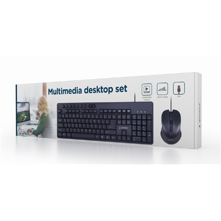 Gembird Multimedia desktop set KBS-UM-04	 Keyboard and Mouse Set Wired Mouse included US Black