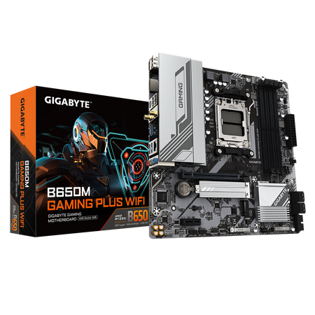 GIGABYTE B650M Gaming Plus WiFi Mainboard, Sockel AM5, AMD B650, Micro-ATX, DDR5