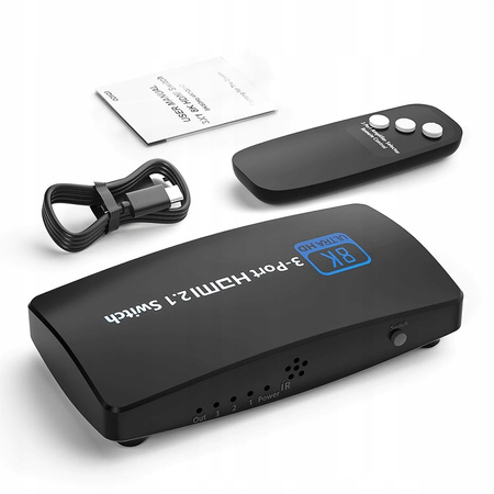 SWITCH HDMI 2.1 3x1 PRZEŁĄCZNIK 8K 4K 120HZ 240HZ