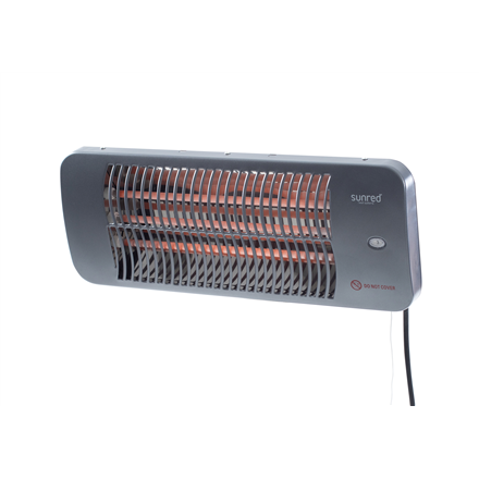 SUNRED Heater LUG-2000W, Lugo Quartz Wall Infrared 2000 W Grey IP24