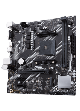 Asus PRIME A520M-K Processor family AMD Processor socket AM4 DDR4 Memory slots 2 Supported hard disk drive interfaces M.2, SATA Number of SATA connectors 4 Chipset AMD A Micro ATX