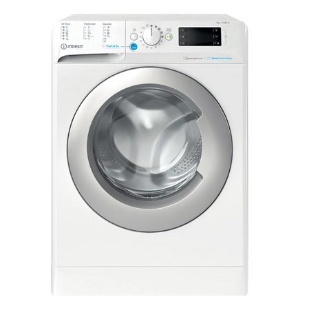 INDESIT Washing machine BWSE 71295X WSV EU Energy efficiency class B Front loading Washing capacity 7 kg 1200 RPM Depth 43.5 cm Width 59.5 cm Display Large digit White