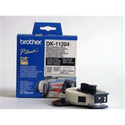 Brother | DK-11204 Multi Purpose Labels | White | DK | 17mm x 54mm
