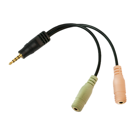 Logilink Audio jack adapter, 4-pin, 3.5 mm stereo male to 2x 3.5mm female 0.15 m