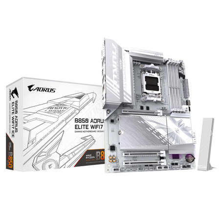 GIGABYTE B850 Aorus Elite WiFi 7 ICE Mainboard, Sockel AM5 (LGA 1718), AMD B850, ATX, DDR5