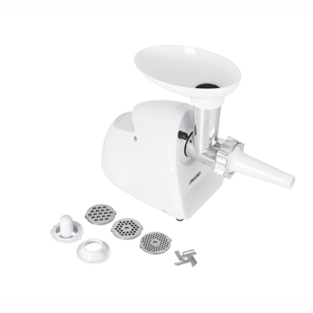 Mesko Meat mincer MS 4809 White 350 W Middle size sieve; mince sieve; poppy sieve; plunger; sausage filler