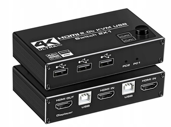 Przełącznik KVM HDMI 2.0 USB  4K/60Hz 3xUSB