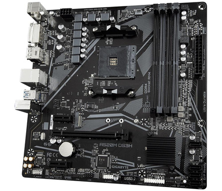 Gigabyte A520M DS3H Processor family AMD, Processor socket AM4, DDR4 DIMM, Memory slots 4, Number of SATA connectors 4, Chipset AMD A, Micro ATX