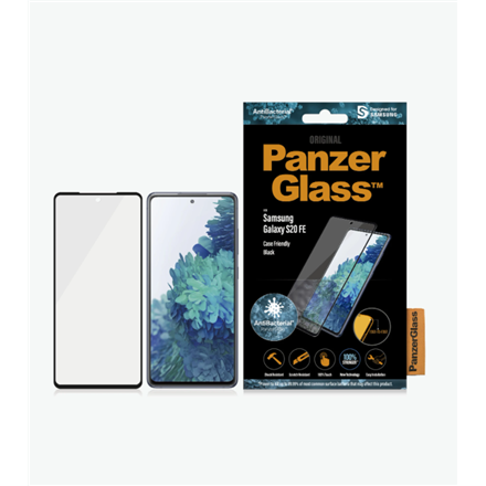 PanzerGlass Samsung Galaxy S20 FE CF Glass Black Clear Screen Protector Works with face recognition and is compatible with the in-screen fingerprint reader; Case Friendly
