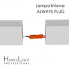 Lampa LED HanksLight,white,liniowa,alu,zwiesz,wtyczka-opcja łączenia,1200mm,down36W,4000K