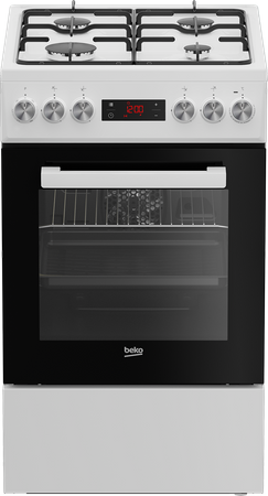 BEKO Cooker FSE52320DWD  Hob type Gas Oven type Electric White Width 50 cm Grilling LED 55 L Depth 60 cm