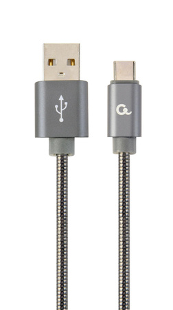 Kabel USB 2.0 (AM/8-pin lightning M) oplot metalizowany 2m szary Gembird