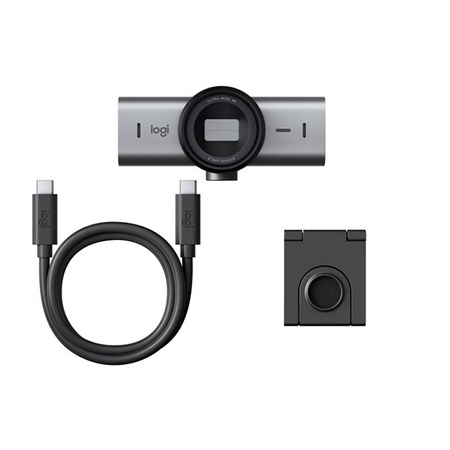 Logitech Webcam MX BRIO 705 for Business 4K silver/black AI image enhancement, RightSight, RightLight