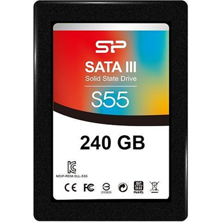 Silicon Power Slim S55 240 GB, SSD interface SATA, Write speed 450 MB/s, Read speed 550 MB/s