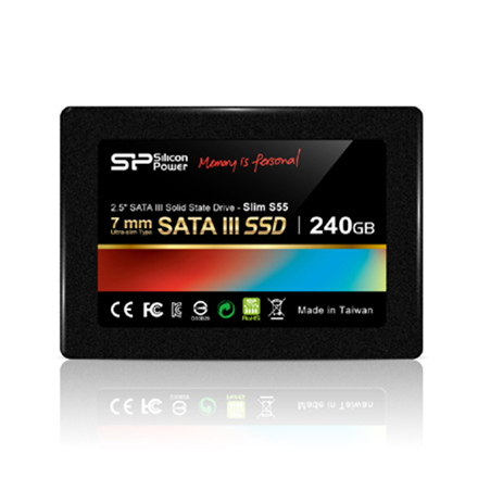 Silicon Power Slim S55 240 GB, SSD interface SATA, Write speed 450 MB/s, Read speed 550 MB/s