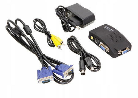KONWERTER SYGNAŁU S-VIDEO CVBS VGA AV - VGA ZESTAW