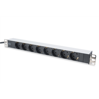 Digitus Aluminum outlet strip with 8 safety outlets 	DN-95401 Sockets quantity 8