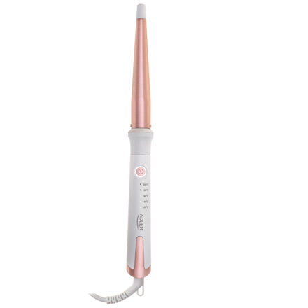 Adler Conical curling iron | AD 2119 | Barrel diameter 12-25 mm | Temperature (min) 120 °C | Temperature (max) 200 °C | Number of heating levels 5 | 45 W | White/Pink