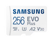 Samsung | MicroSD Card | EVO Plus | 256 GB | microSDXC Memory Card | Flash memory class U3, V30, A2