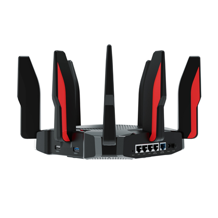 TP-LINK Archer GX90 802.11ax 574+1201+4804 Mbit/s 10/100/1000 Mbit/s Ethernet LAN (RJ-45) ports 3 MU-MiMO Yes No mobile broadband Antenna type 8xExternal 1× USB 3.0, 1× USB 2.0