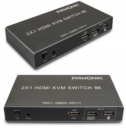 KONSOLA KVM HDMI 2.1 Przełącznik Switch 4K120Hz 8K