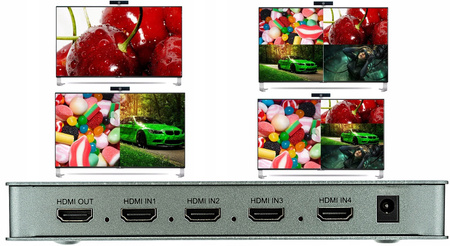 DZIELNIK HDMI 4 na 1 QUAD MULTI VIEWER PRZEŁĄCZNIK